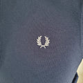 Ladies Fred Perry Navy Polo Shirt – Geometric Woven Collar | UK 10