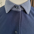 Ladies Fred Perry Navy Polo Shirt – Geometric Woven Collar | UK 10