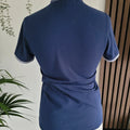 Ladies Fred Perry Navy Polo Shirt – Geometric Woven Collar | UK 10
