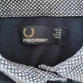 Ladies Fred Perry Navy Polo Shirt – Geometric Woven Collar | UK 10